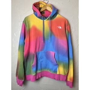The North Face Multicolor Rainbow Tie Dye Hoodie Mens Size Large - READ